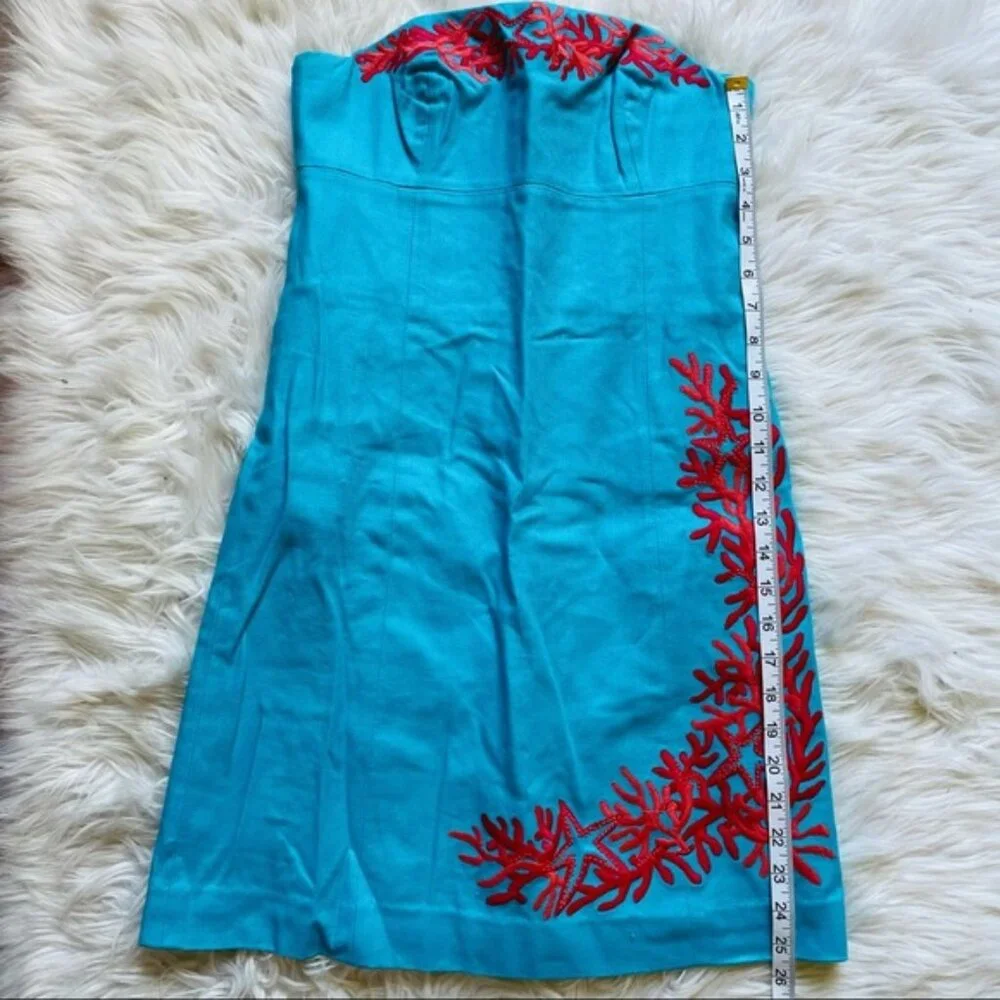 Lilly Pulitzer | Blue and Pink Bowen Mini Dress Coral | Size 00 - Picture 4 of 9
